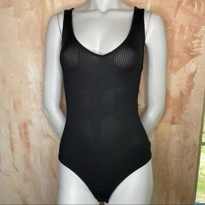 XS Guess Ribbed Lace Up Bodysuit